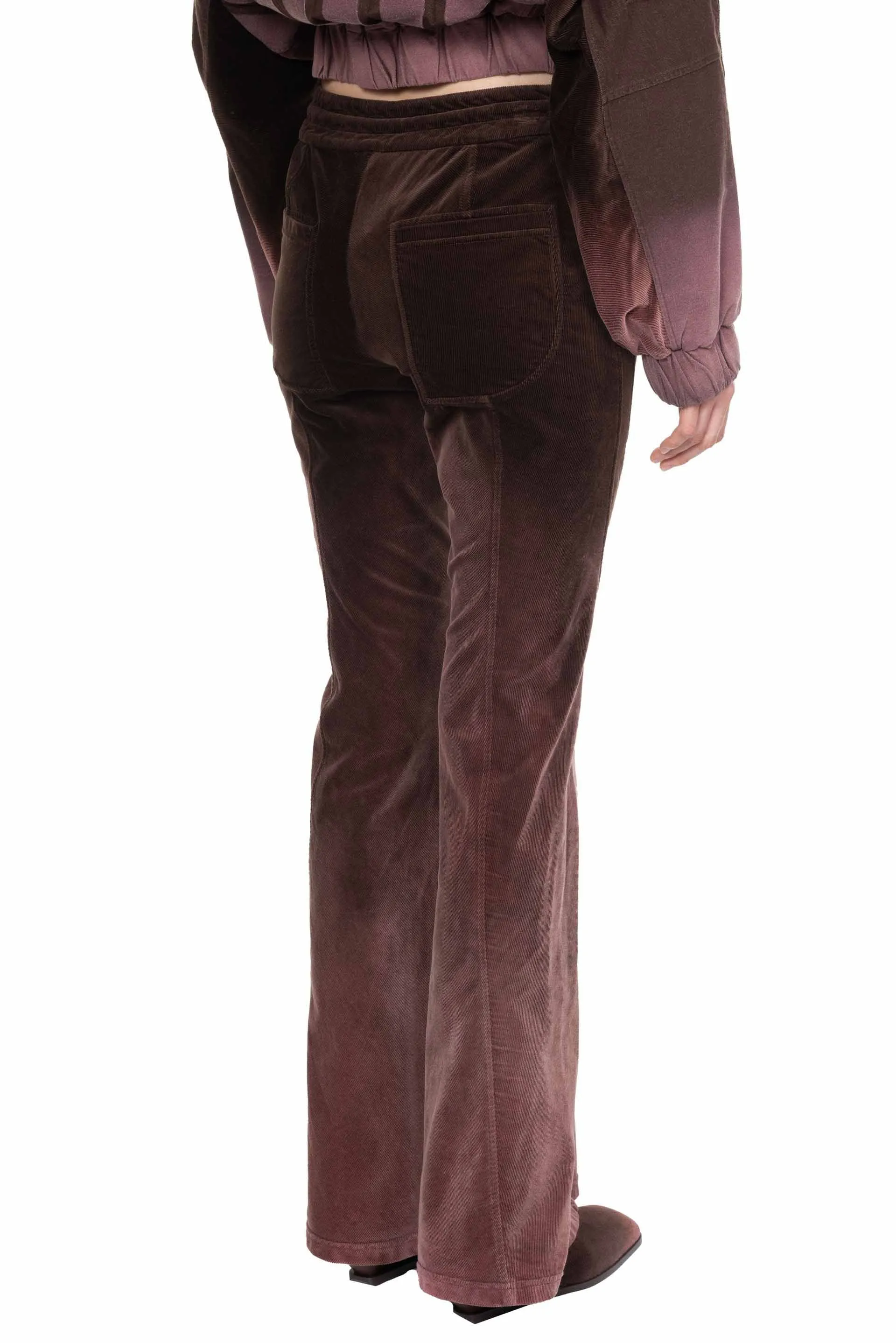 Corduroy Slim-Fit Flare Pants Coffee