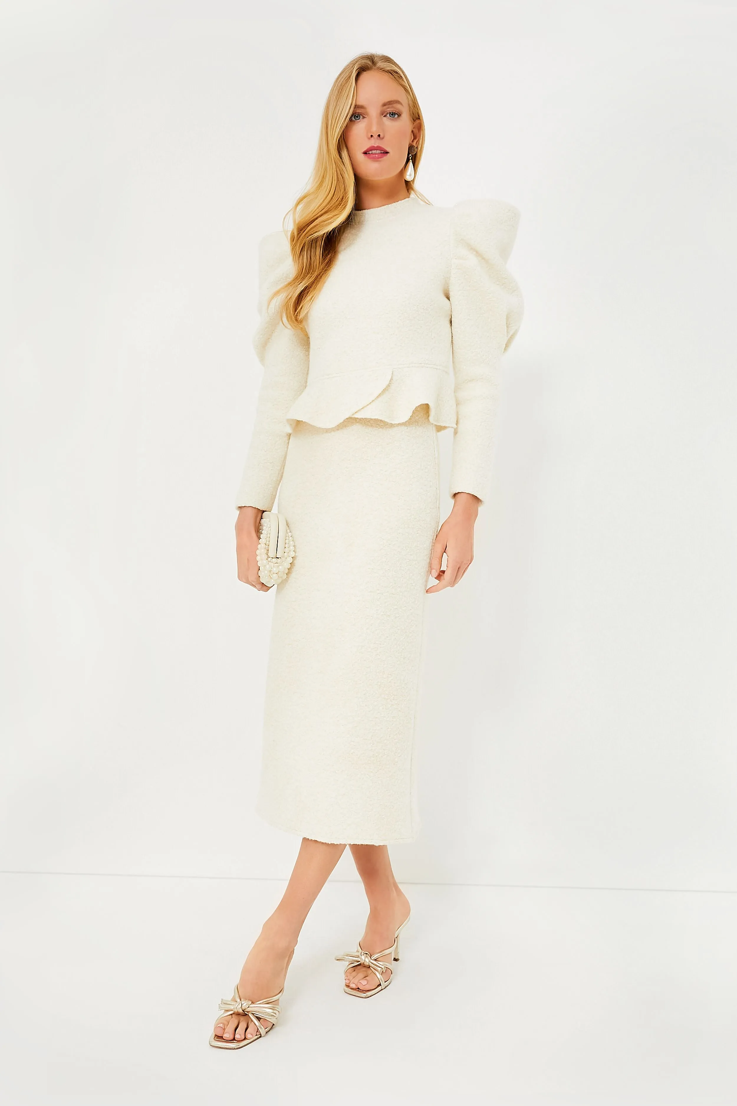 Cream Peri A-Line Skirt