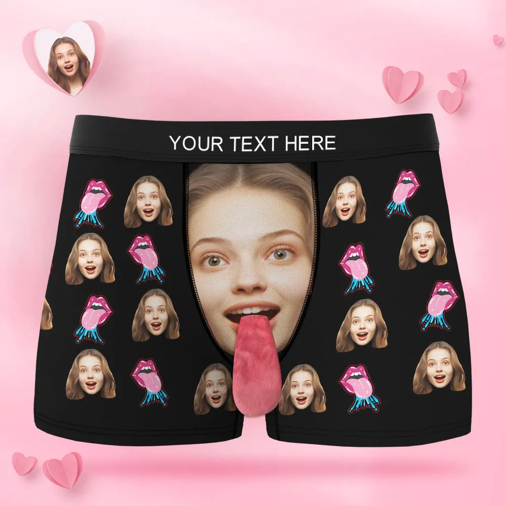 Custom Face Underwear Personalised Magnetic Tongue Underwear Sexy Lips Valentine's Day Gifts for Couple