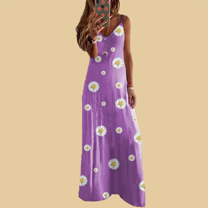 Daisy Print Slip Dress