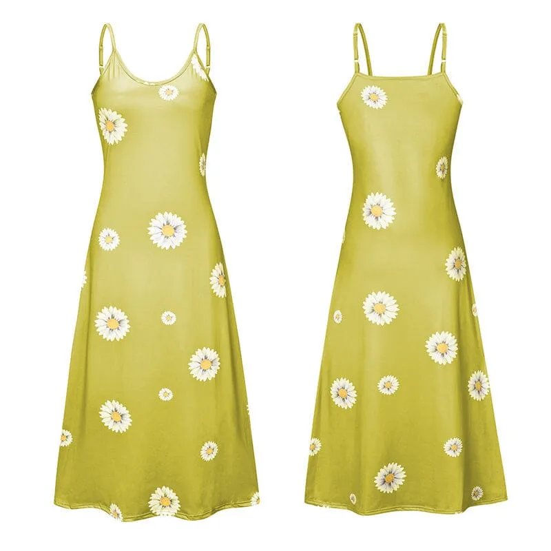 Daisy Print Slip Dress