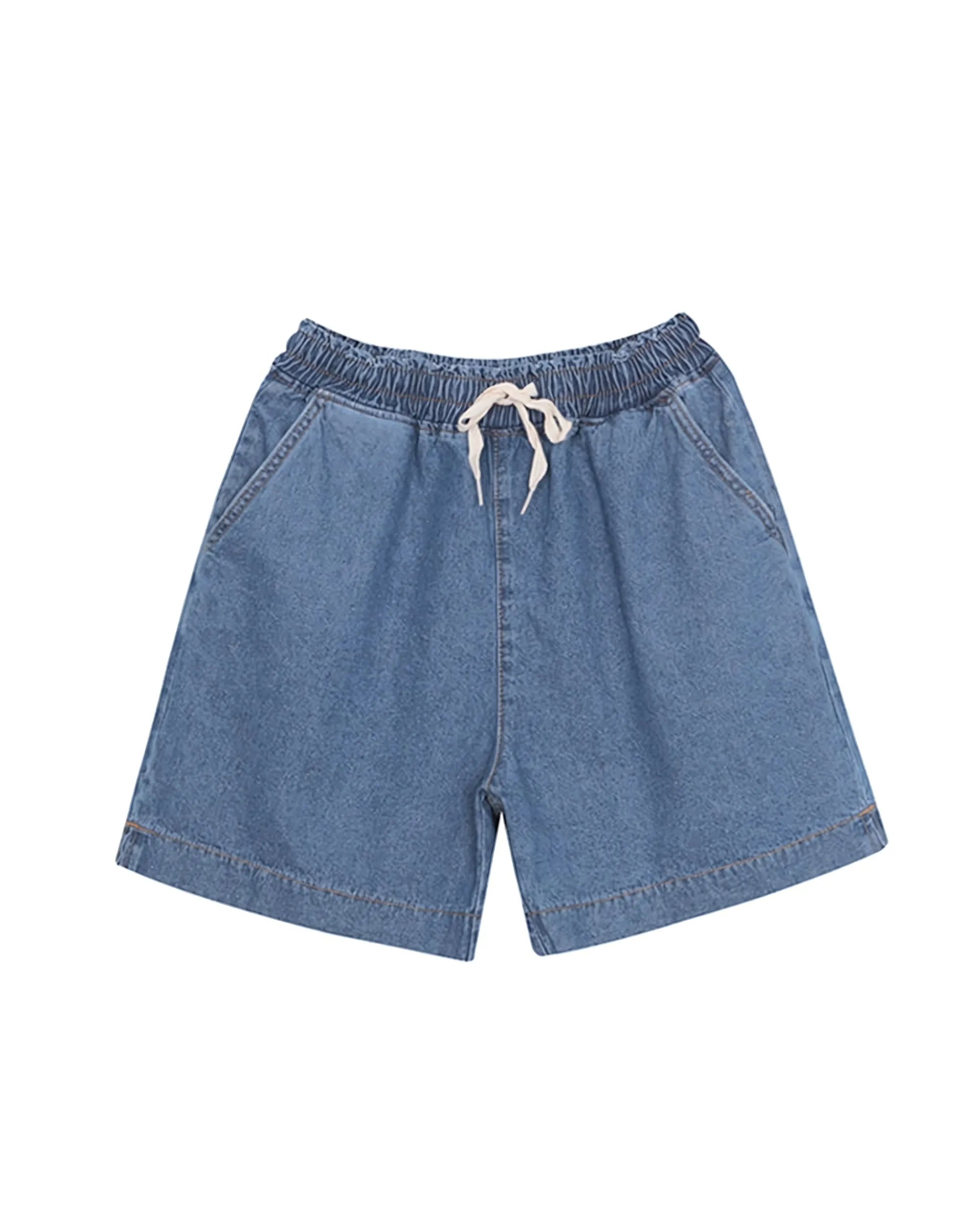 Denim Drawstring Shorts Pants