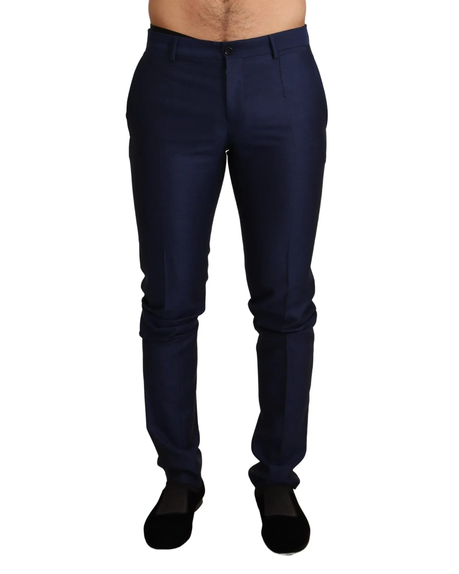 Dolce & Gabbana Classic Fit Wool Trousers - Blue