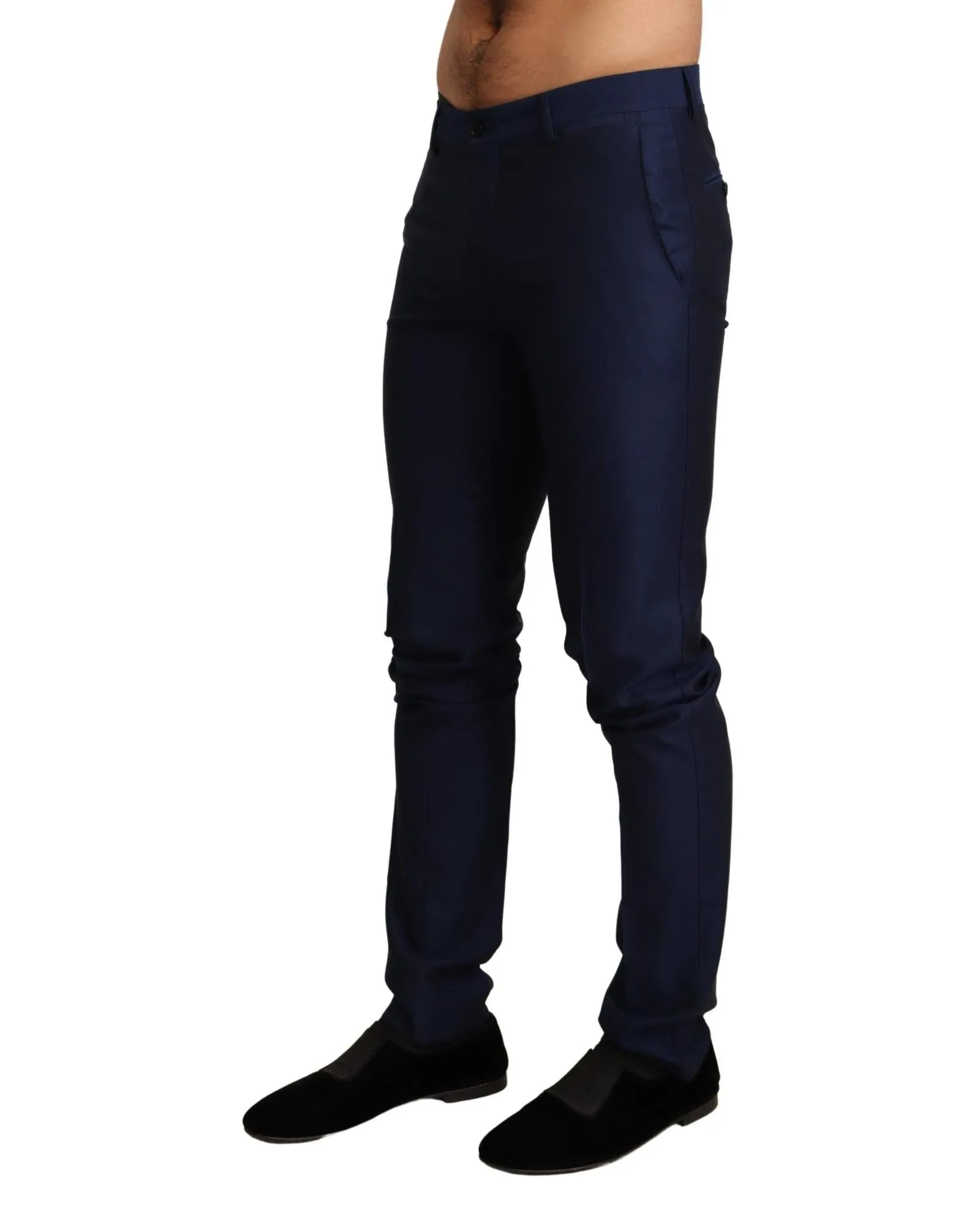 Dolce & Gabbana Classic Fit Wool Trousers - Blue