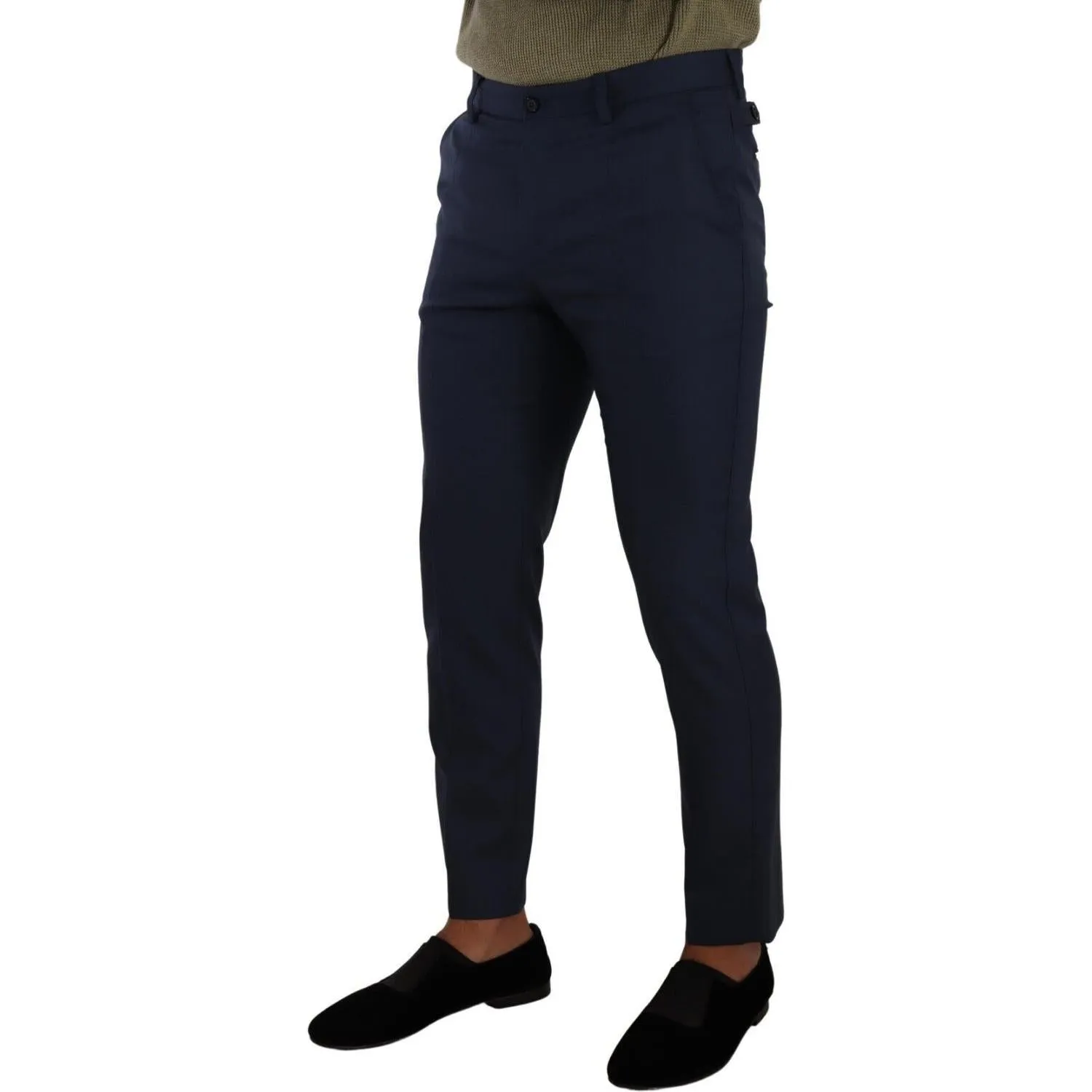 Dolce & Gabbana Elegant Dark Blue Slim-Fit Dress Pants