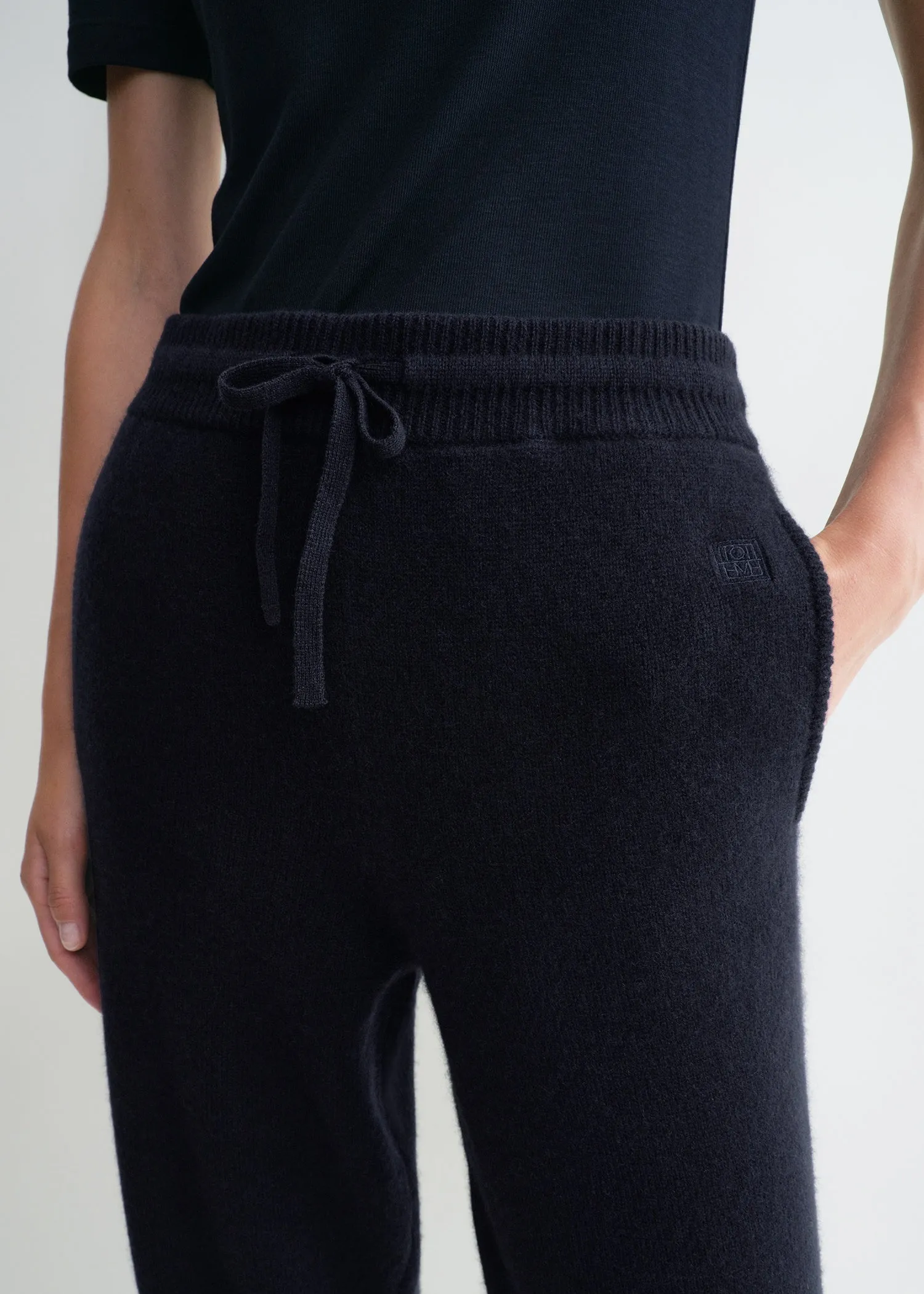 Drawstring cashmere sweatpants navy