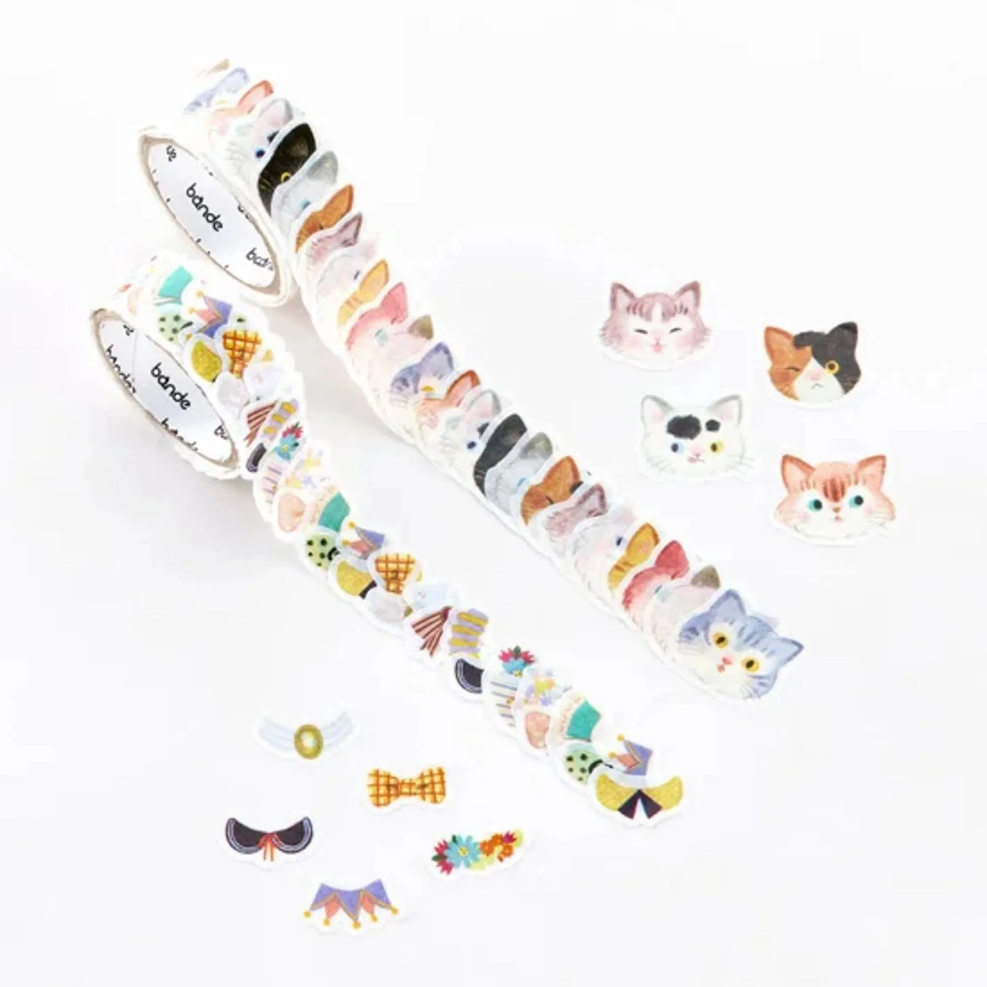 Dress-Up Cat Washi Sticker Roll Set - Bande