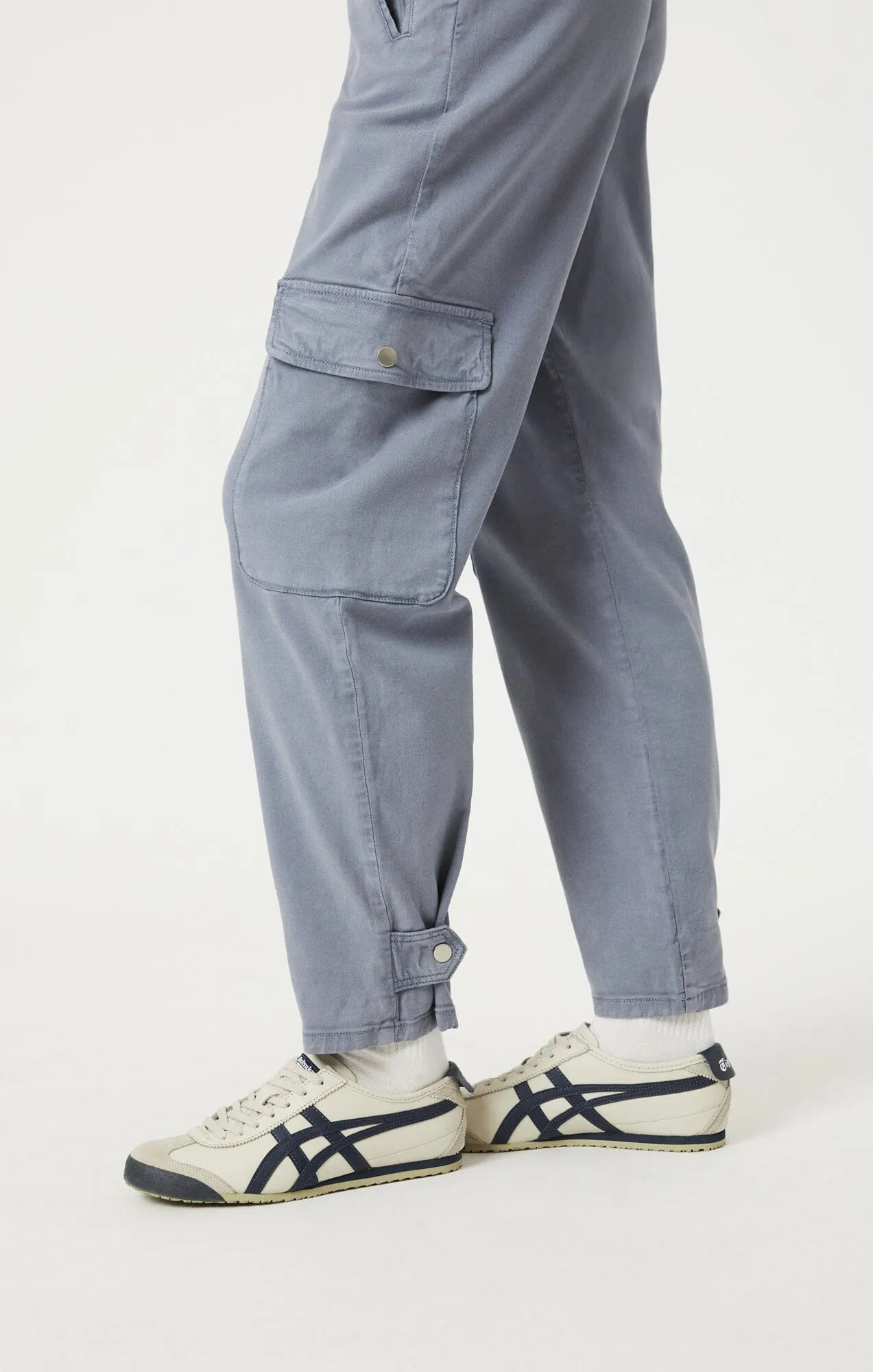 ELSIE CARGO PANTS IN FLINT STONE LUXE TWILL