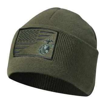 Embroidered Marines US Flag EGA Watch Cap