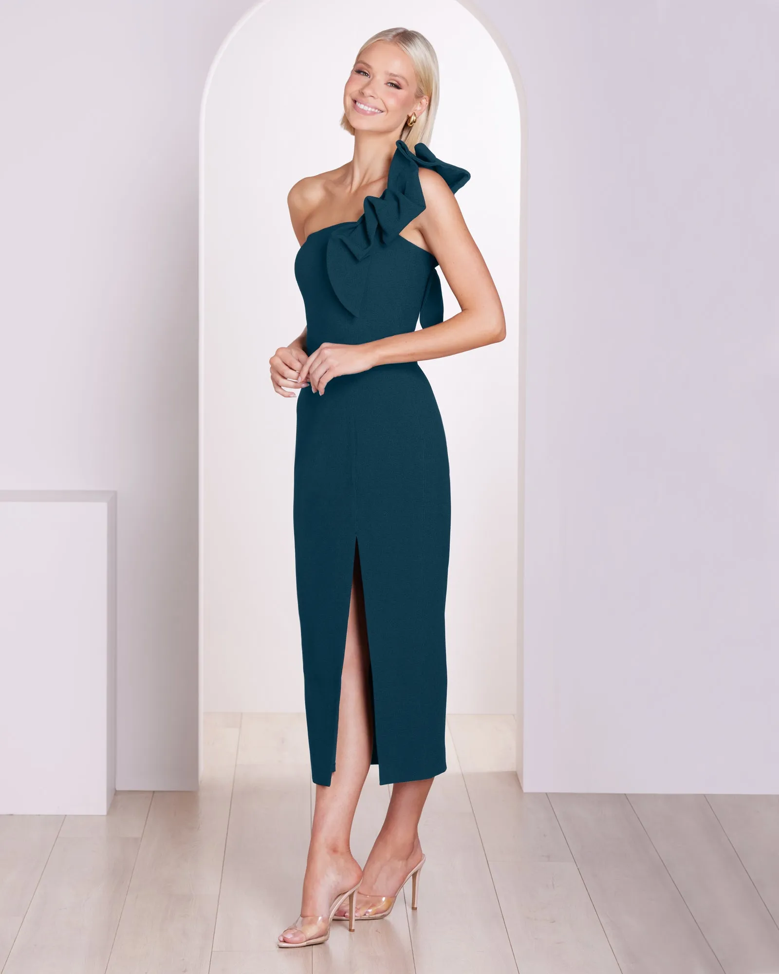 Emilie One Shoulder Midi Dress