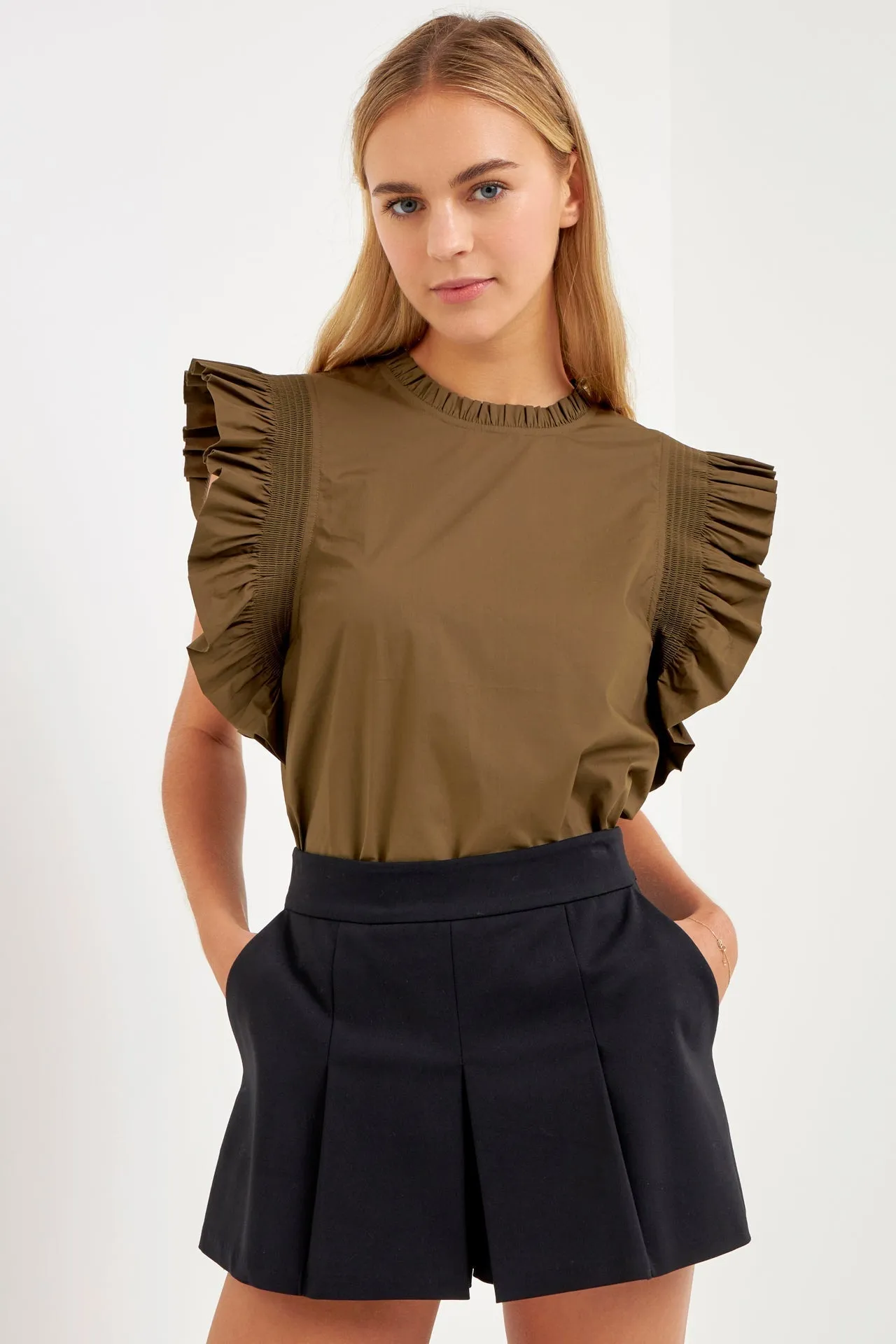 English Factory - Ruffle Sleeve Top - Sale