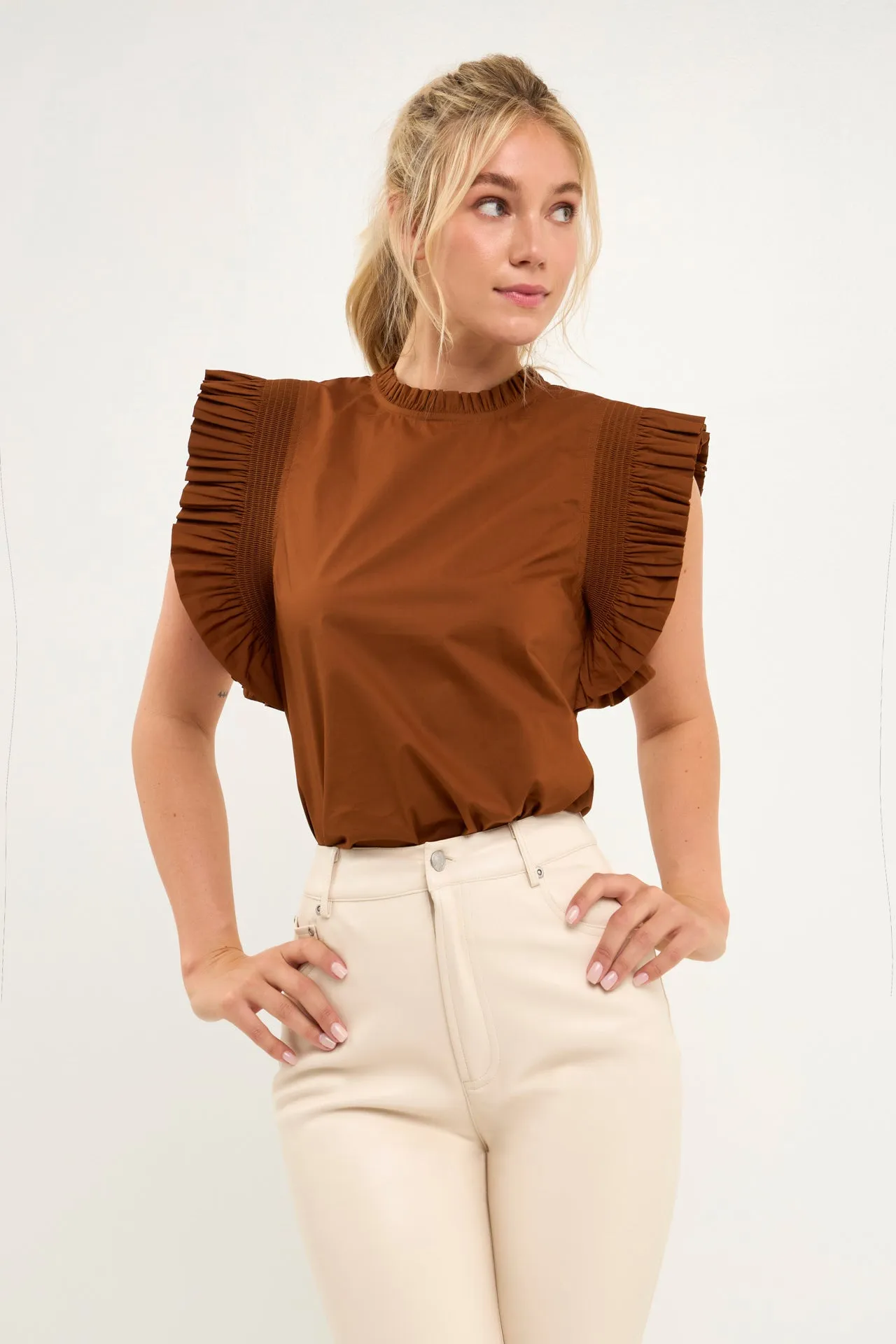 English Factory - Ruffle Sleeve Top - Sale