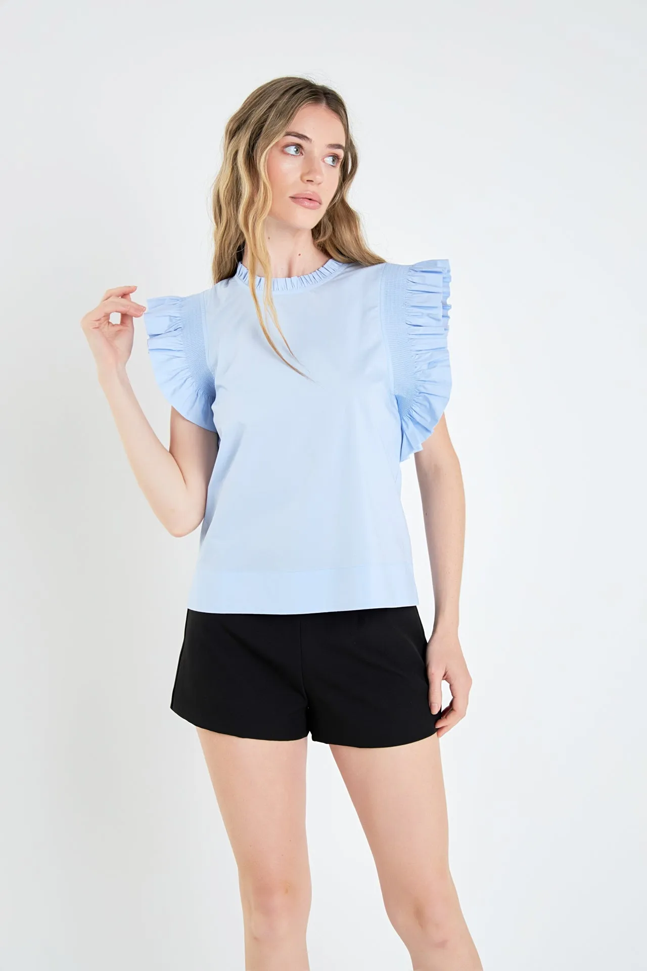 English Factory - Ruffle Sleeve Top