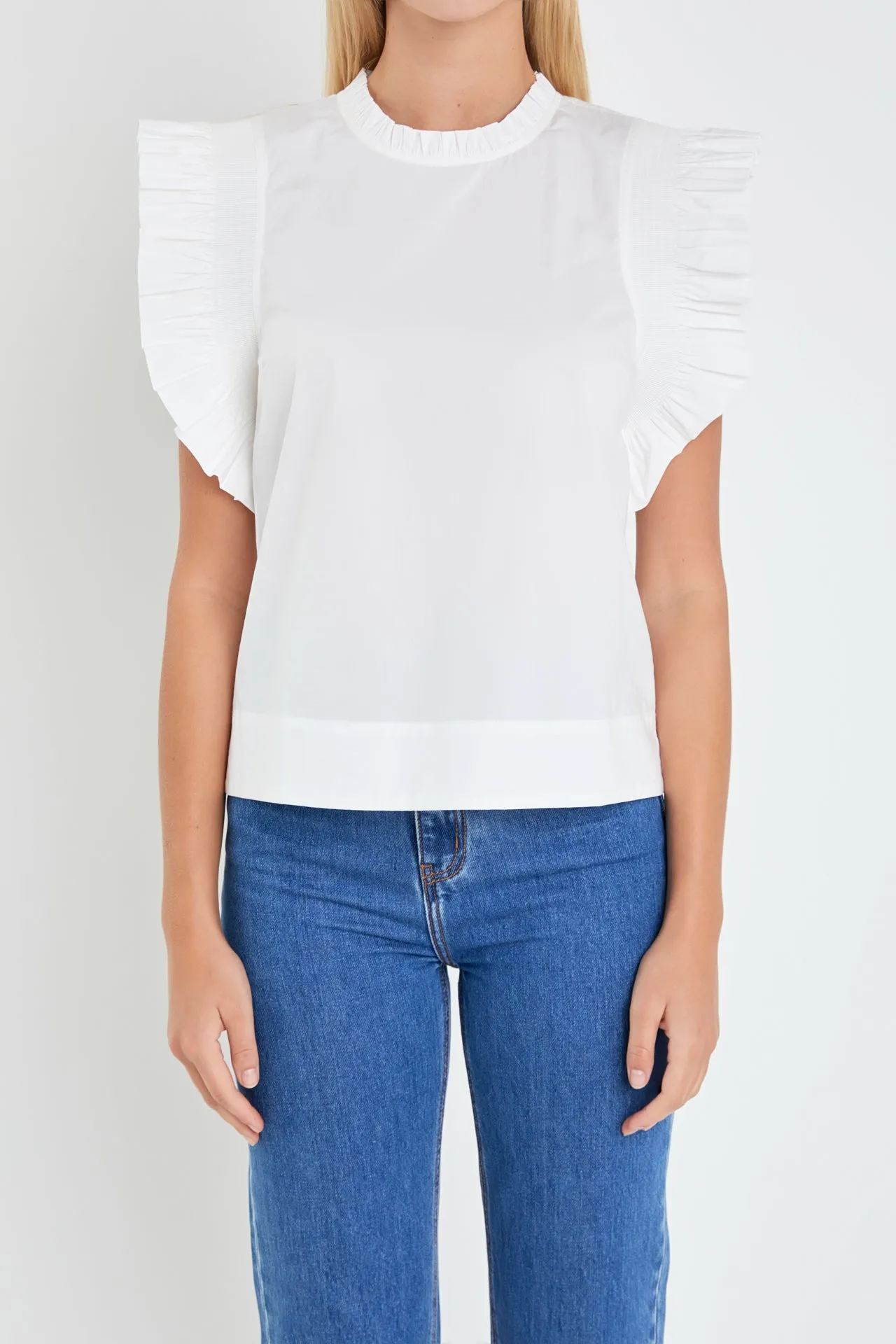 English Factory - Ruffle Sleeve Top