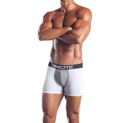 Excite Premier Classic Cotton Blend Boxer Brief Underwear White/Grey EP04 Size L