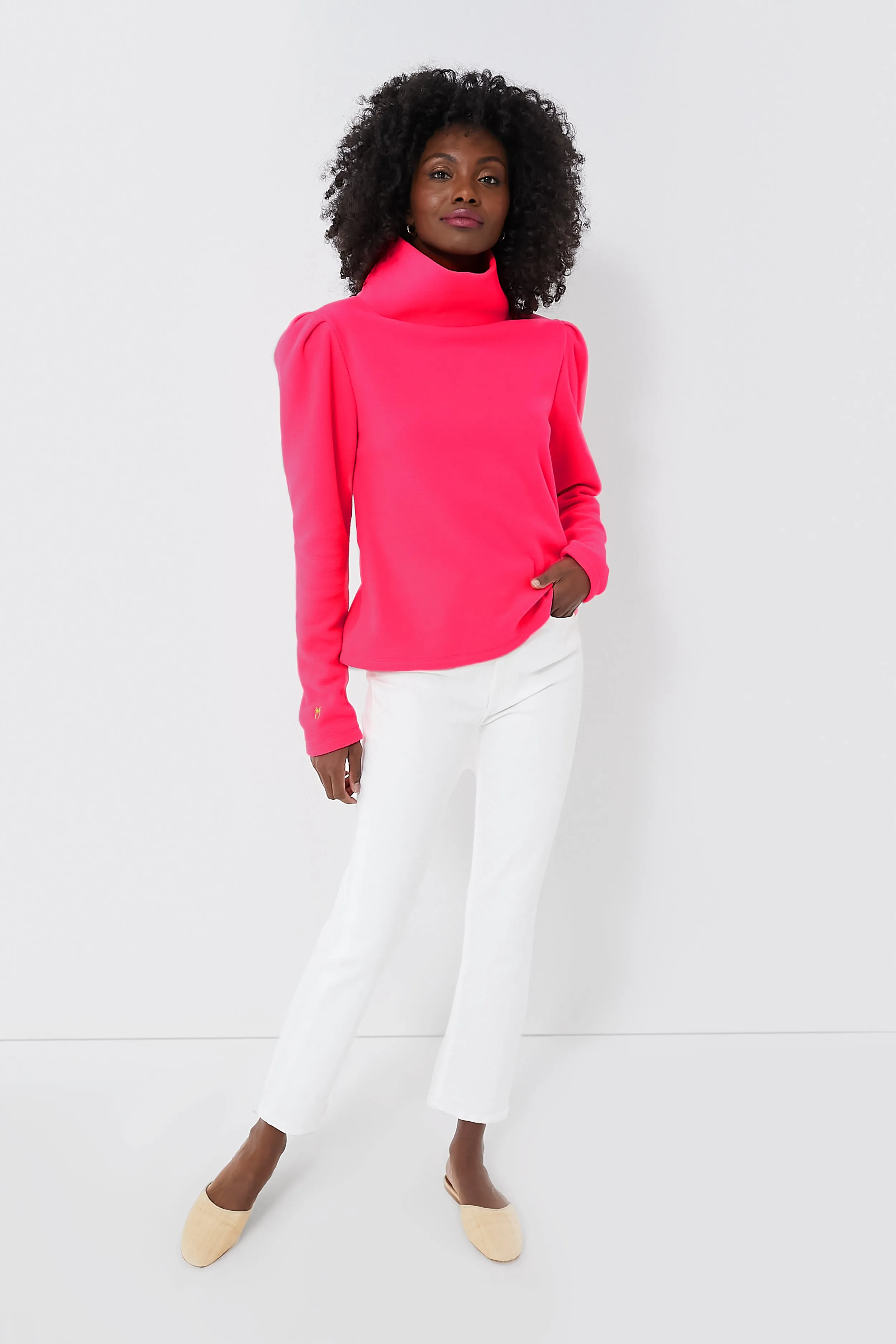 Exclusive Neon Pink Palmer Puff Sleeve Vello