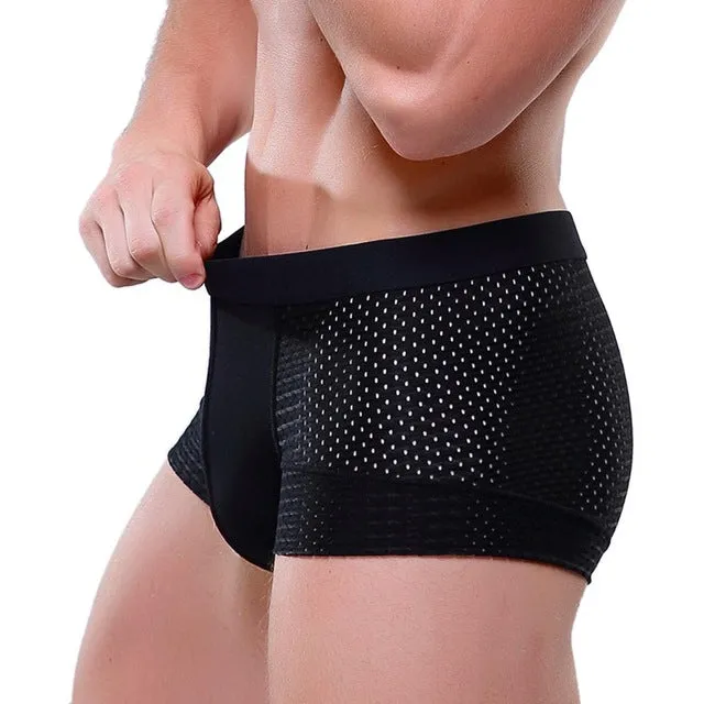 Fashion Comfortable Men's Super-elastic Hollow Breathable and Comfortable Antibacterial underwear Wholesale/ Retail