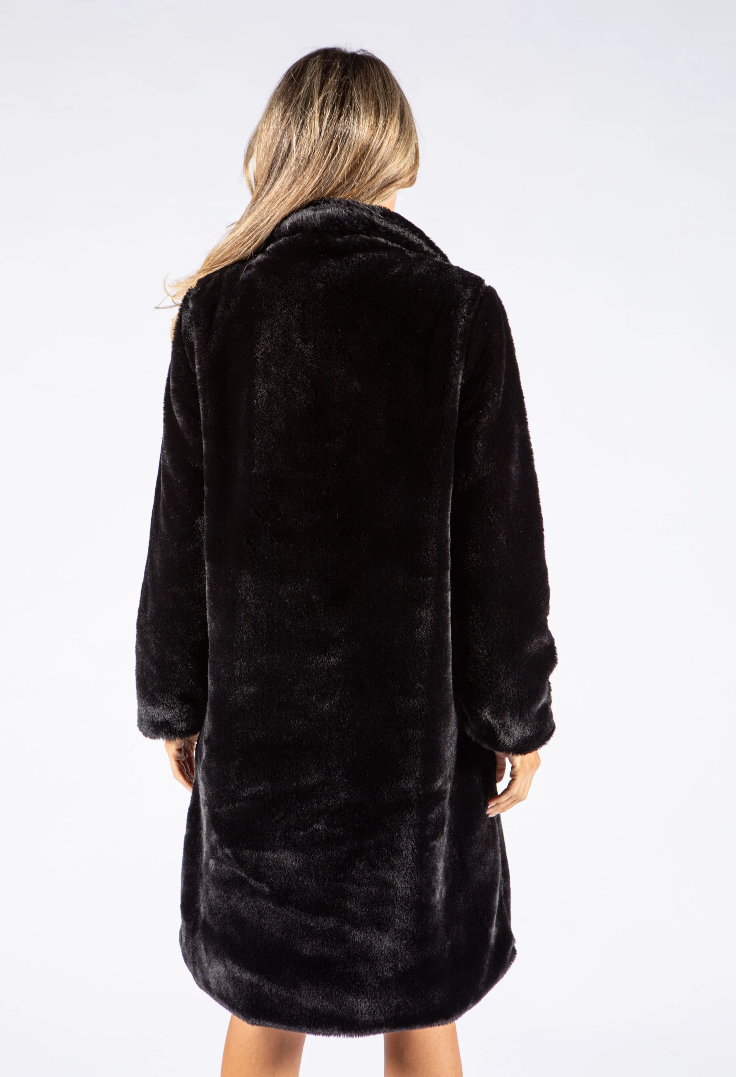 Faux Fur Longline Coat