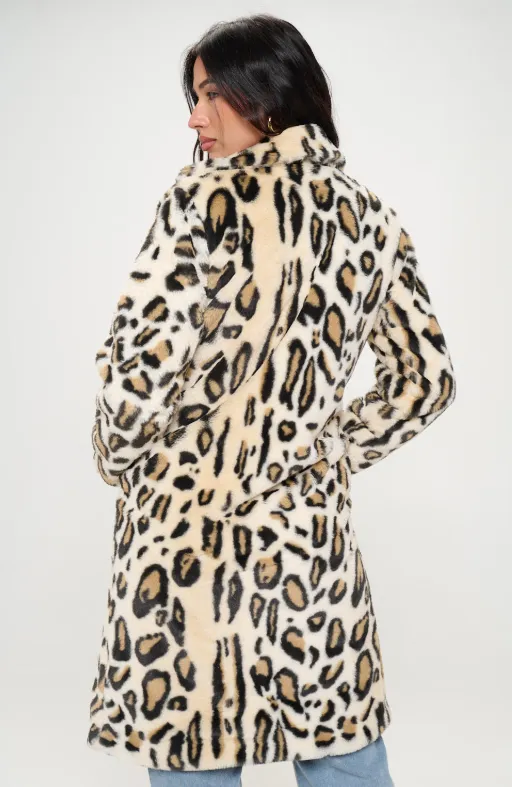 FB259L1 - Leopard Print Fluffy Coat