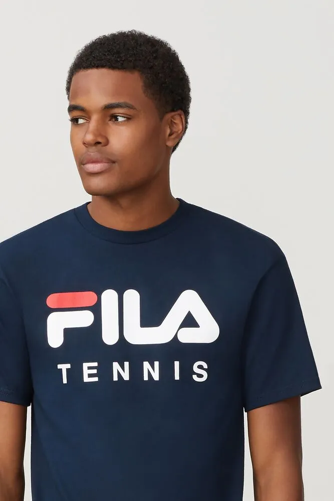 Fila Printed Tennis Tee (Men's) - Peacoat