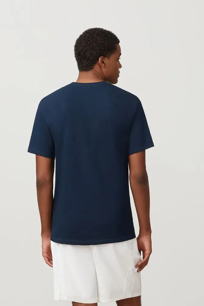 Fila Printed Tennis Tee (Men's) - Peacoat