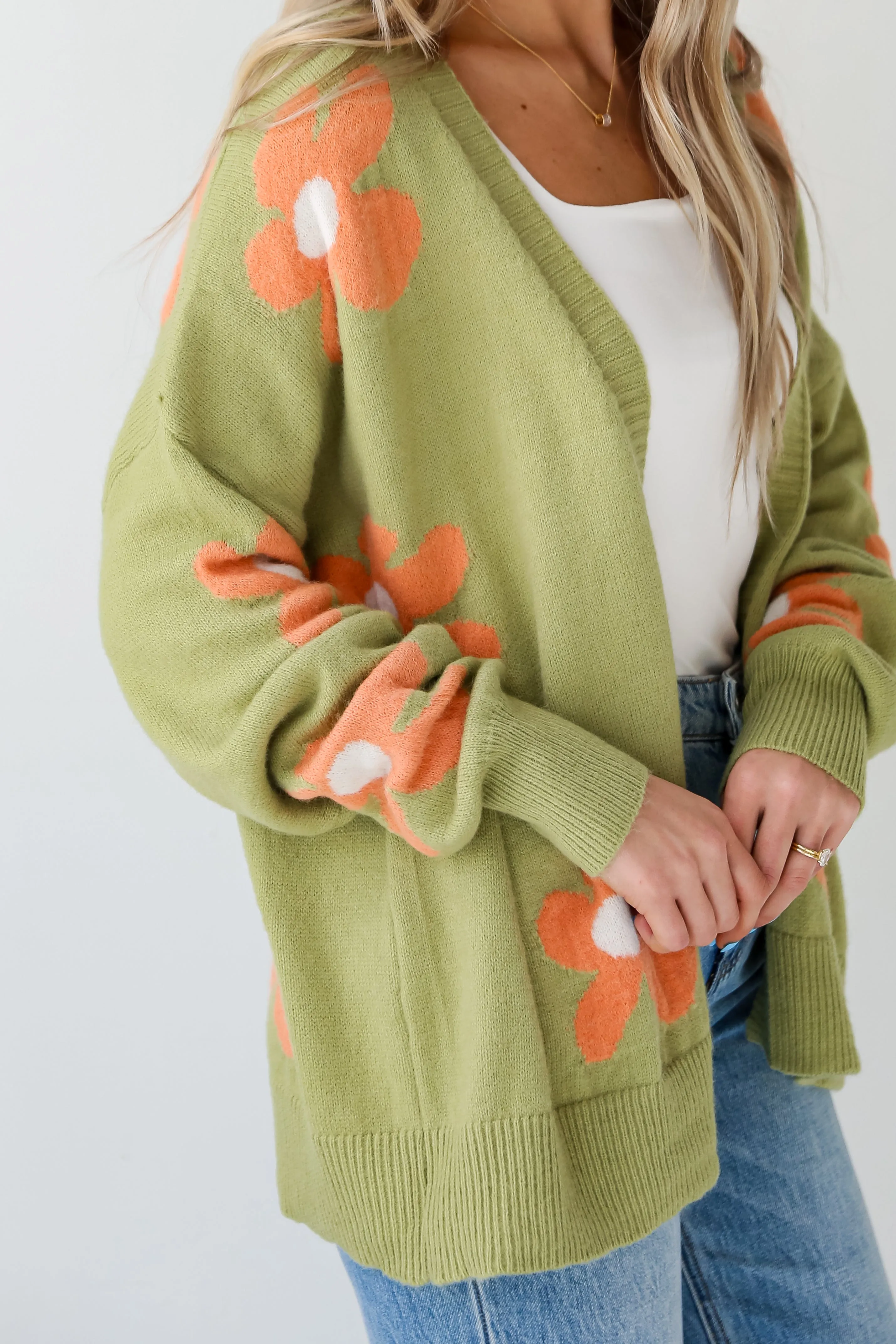 FINAL SALE - Bright Charisma Kiwi Floral Cardigan