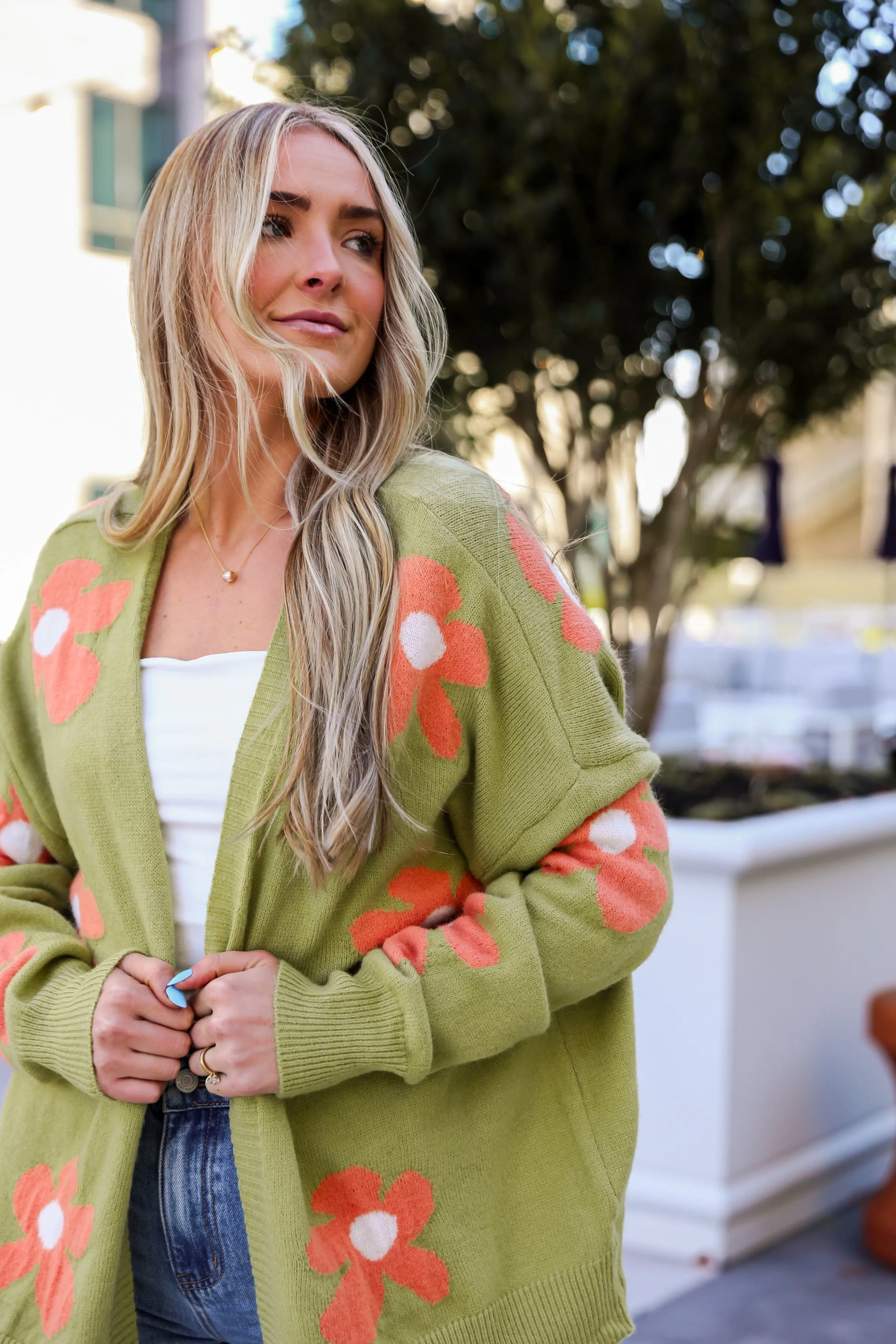 FINAL SALE - Bright Charisma Kiwi Floral Cardigan