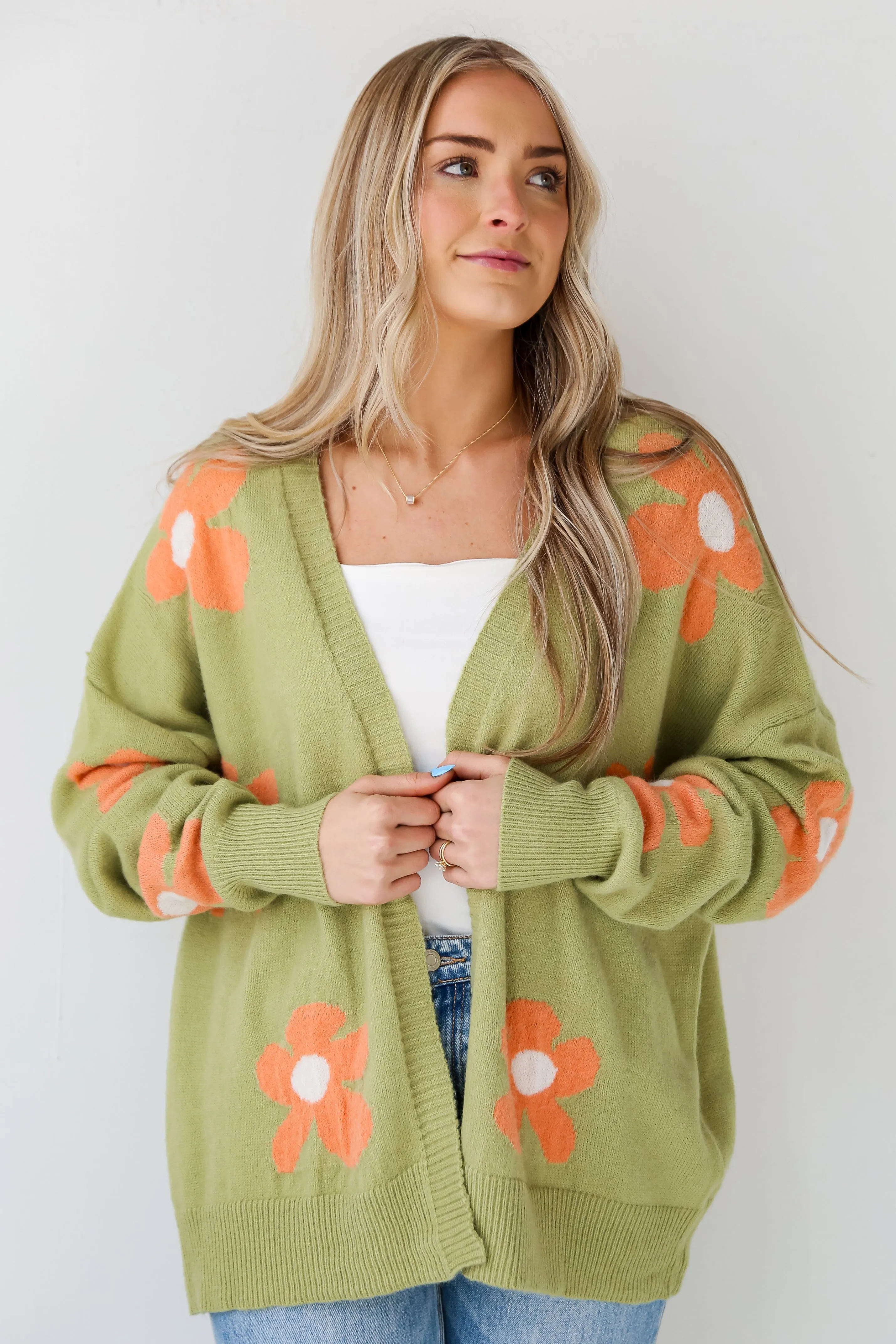 FINAL SALE - Bright Charisma Kiwi Floral Cardigan