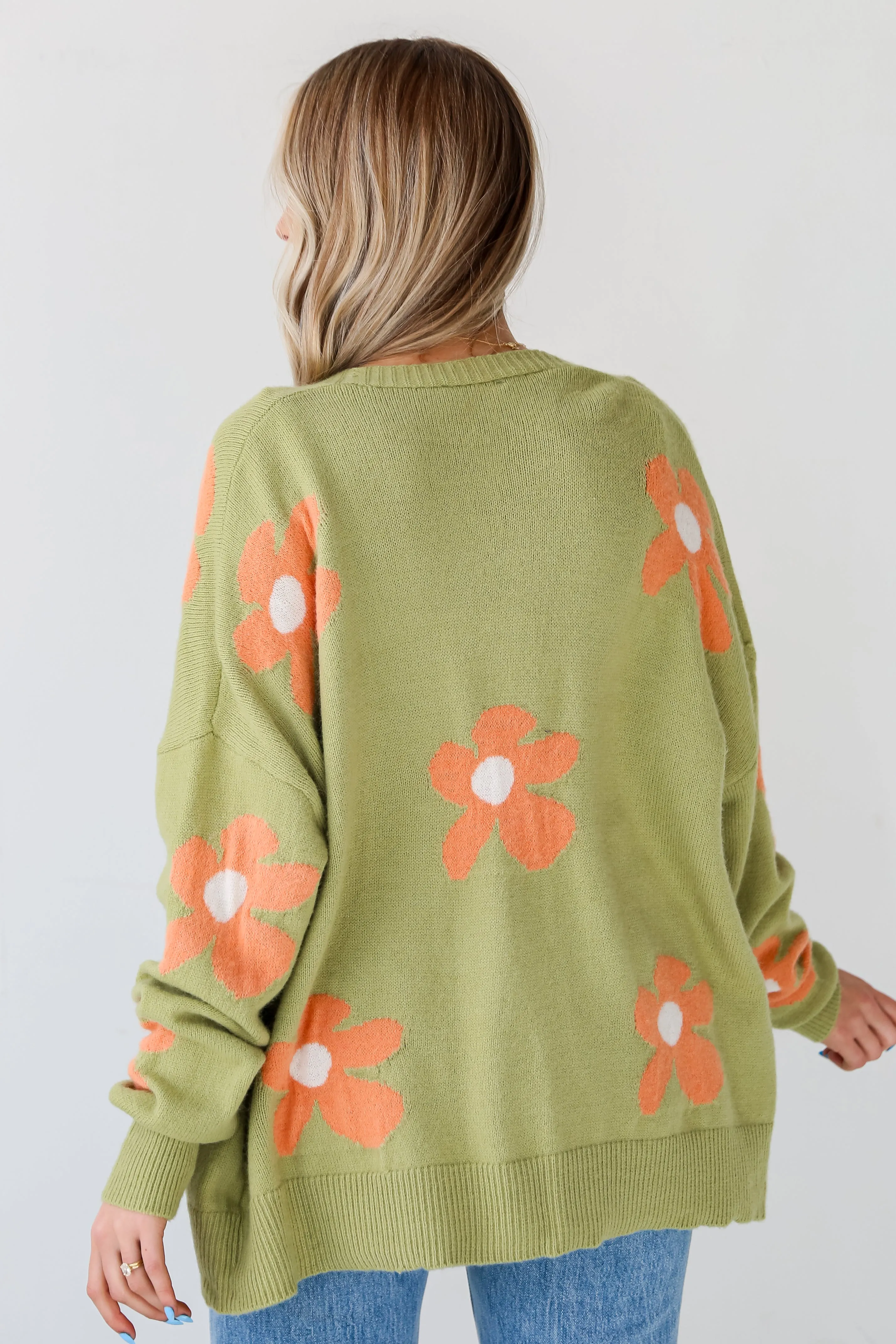 FINAL SALE - Bright Charisma Kiwi Floral Cardigan