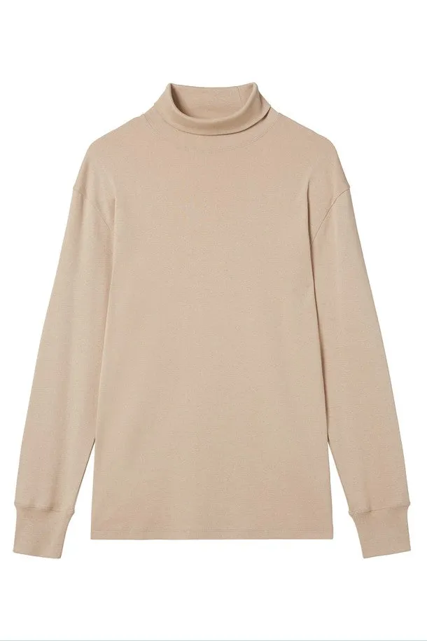 Fine rib turtleneck t-shirt