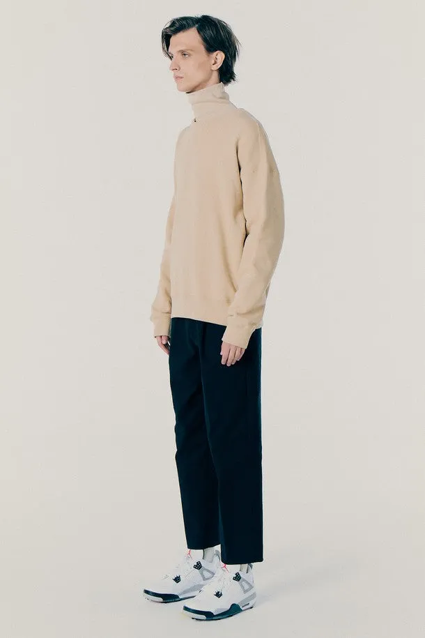 Fine rib turtleneck t-shirt