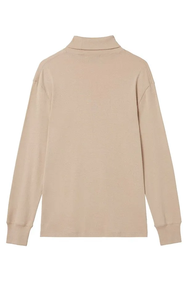 Fine rib turtleneck t-shirt