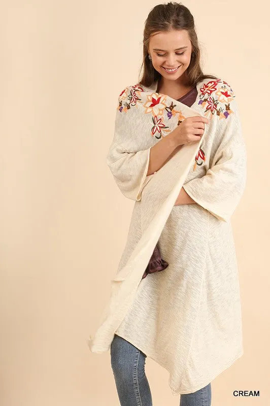 Floral Embroidered Kimono