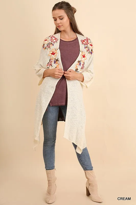 Floral Embroidered Kimono