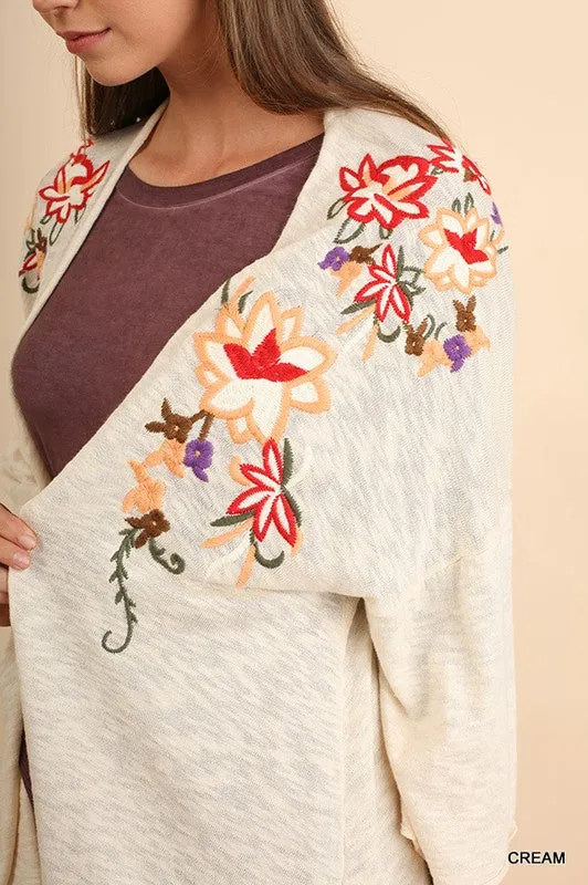 Floral Embroidered Kimono