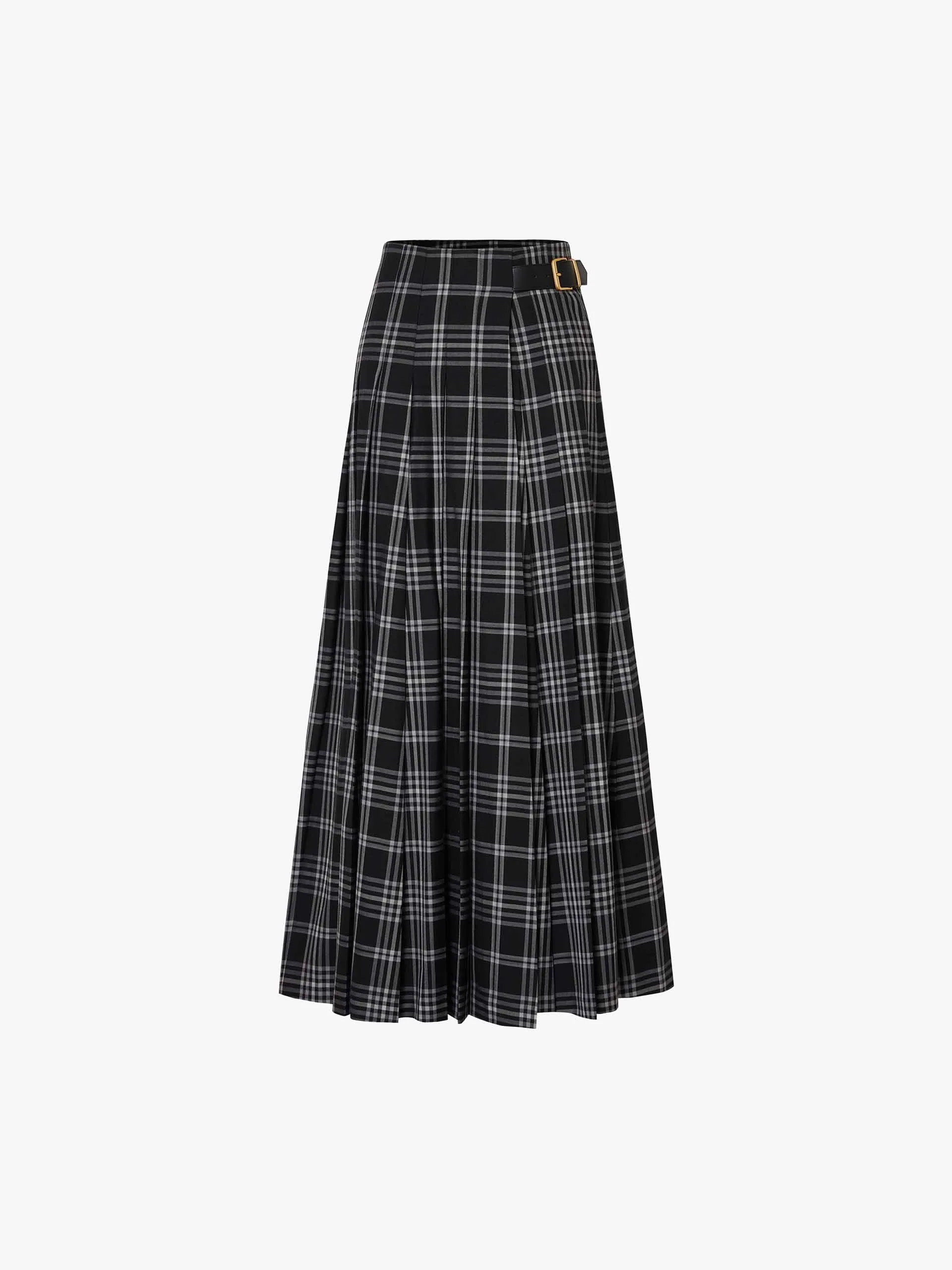 Flowy Plaid Maxi Skirt