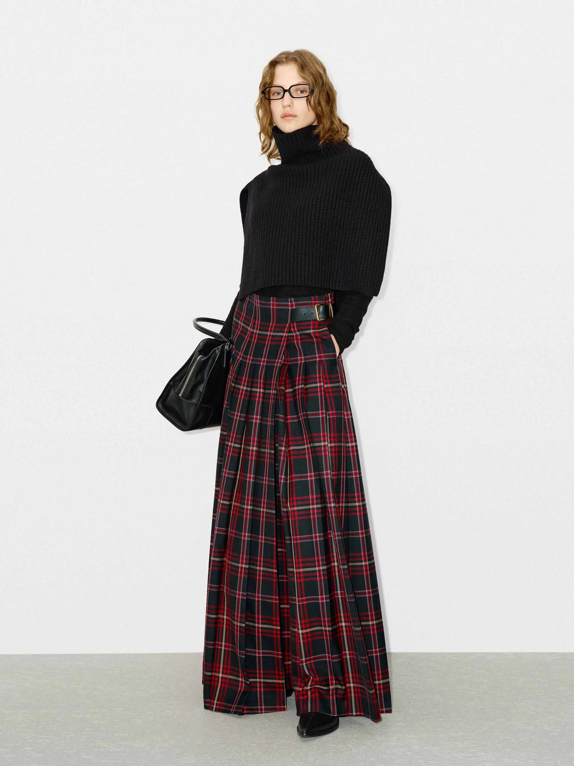 Flowy Plaid Maxi Skirt