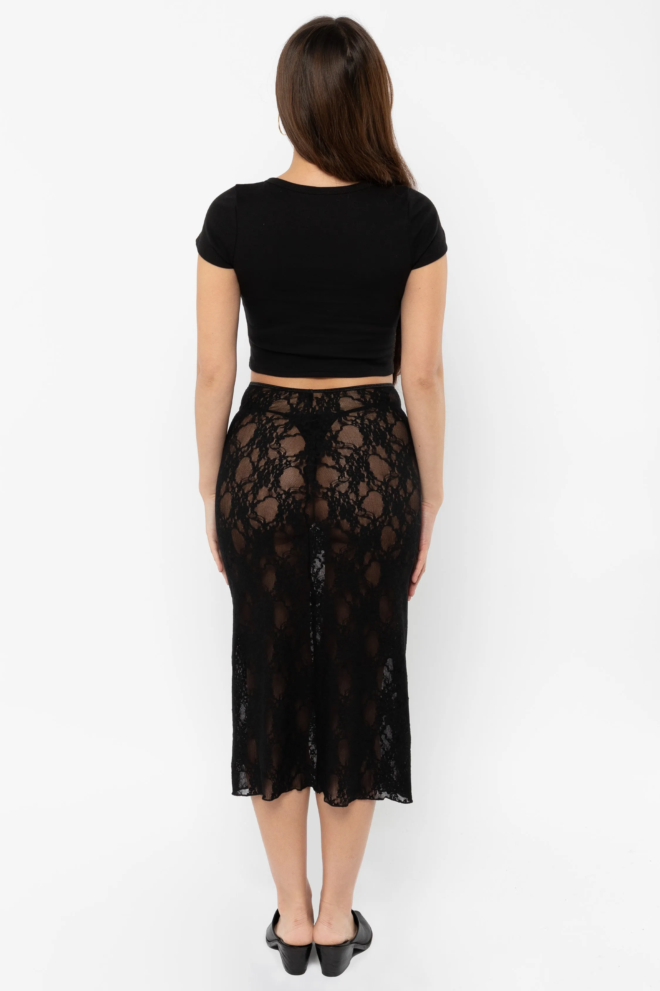 FNS301 - Floral Lace Pencil Skirt