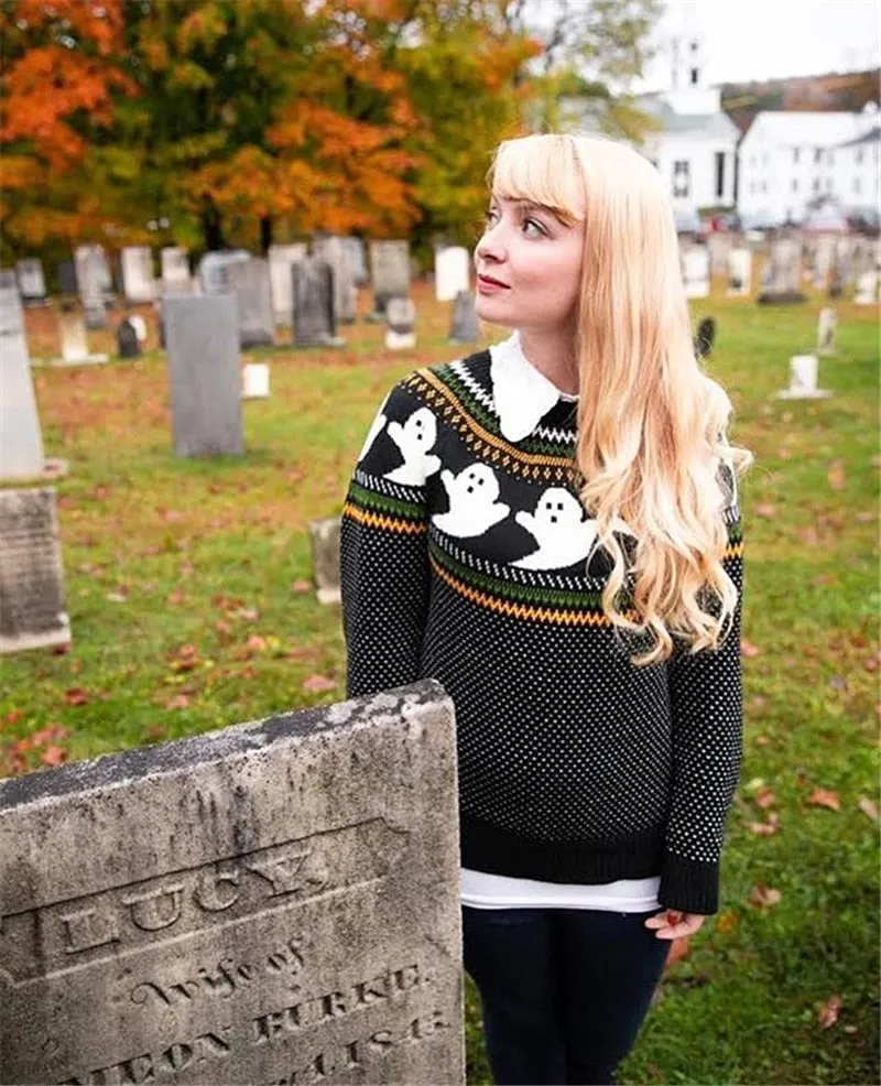 Ghost Pattern Knit Sweater