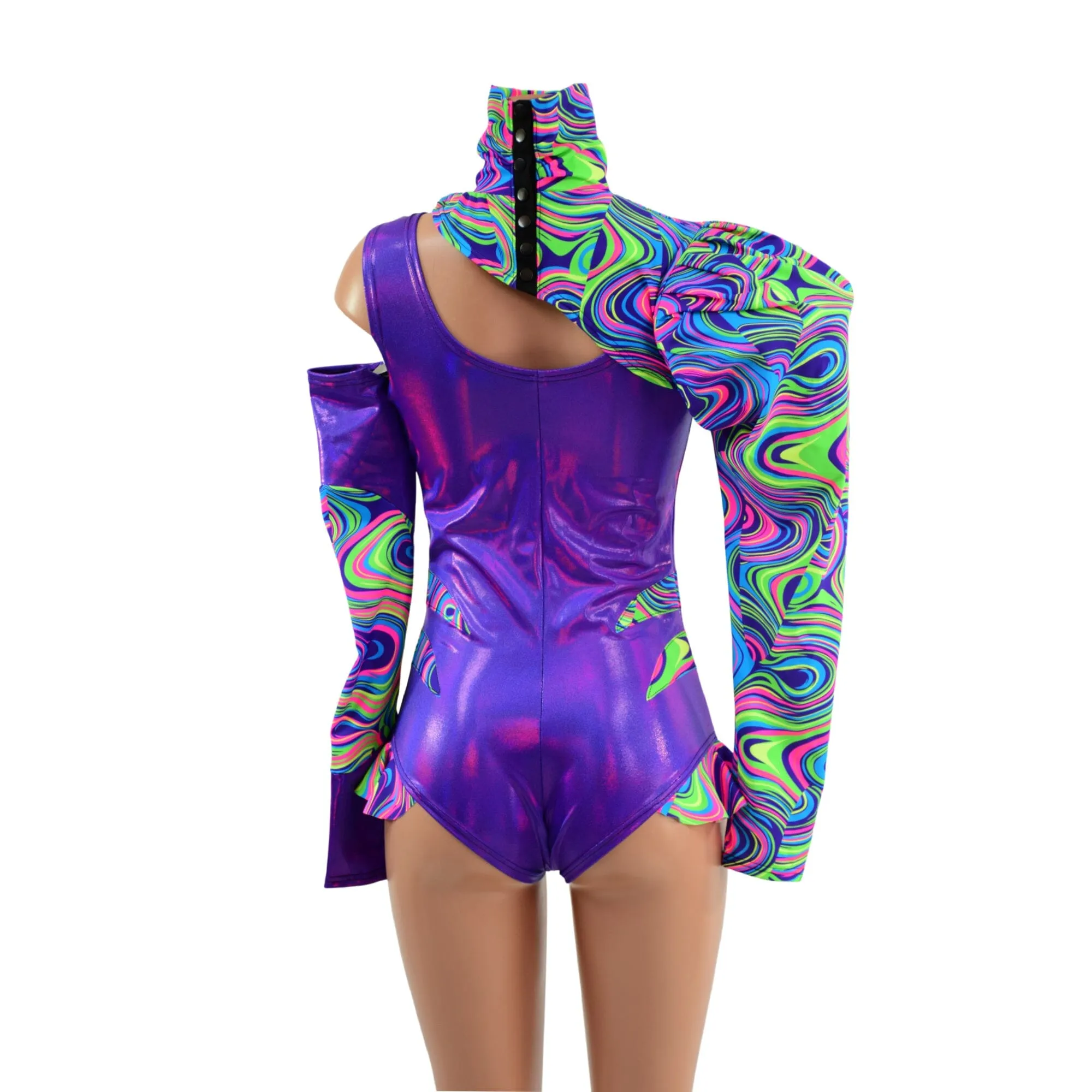 Glow Worm and Grape 3pc Chromatic Romper, Sleeve and Bolero Set