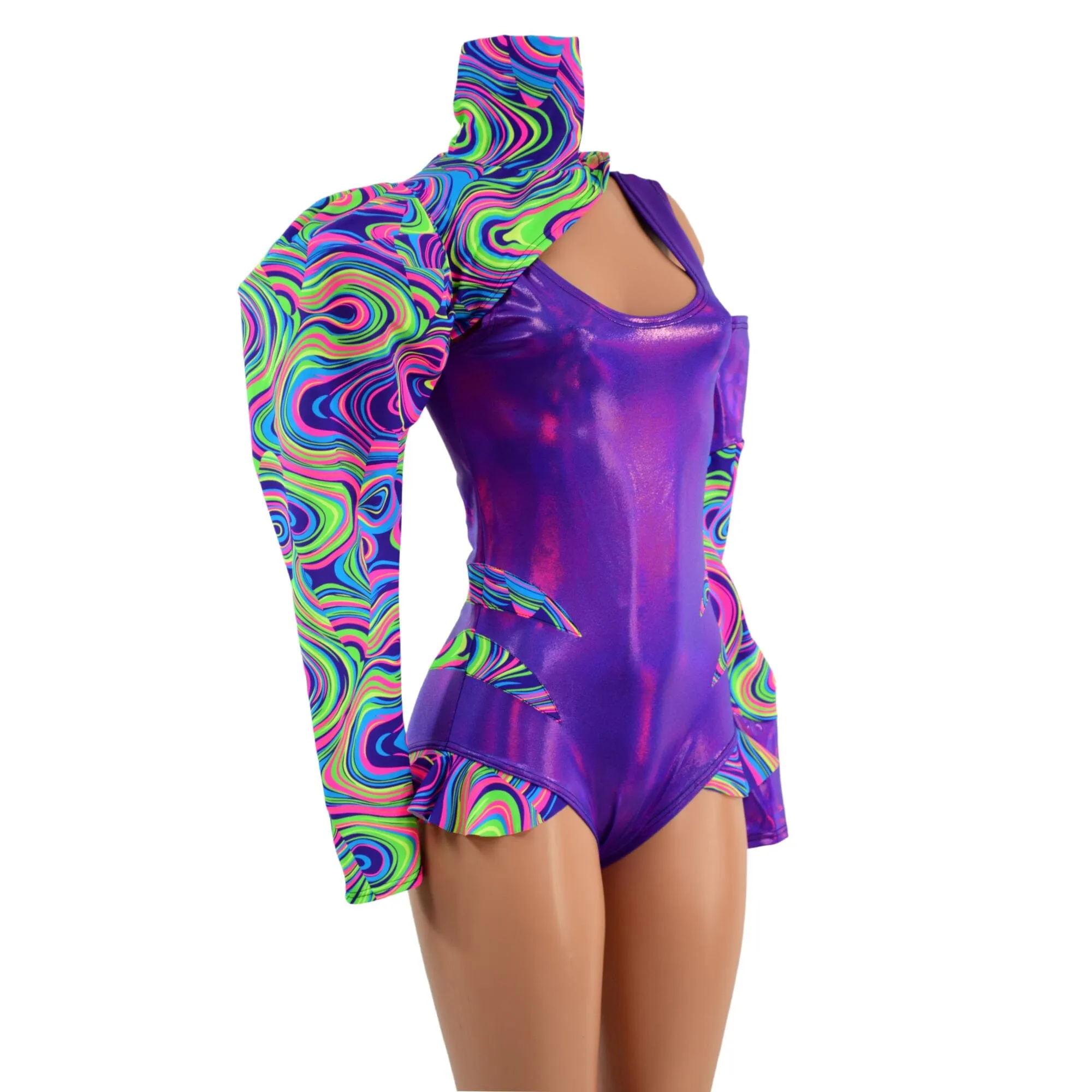 Glow Worm and Grape 3pc Chromatic Romper, Sleeve and Bolero Set