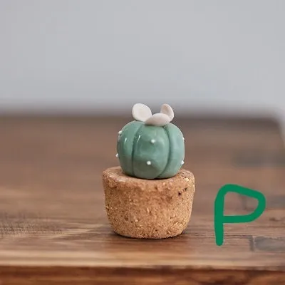 Gohobi Handmade Cactus Ceramic Ornament (Short version)