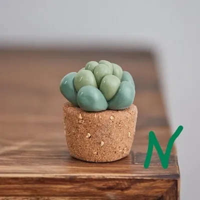 Gohobi Handmade Cactus Ceramic Ornament (Short version)