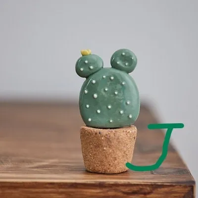 Gohobi Handmade Cactus Ceramic Ornament (Short version)