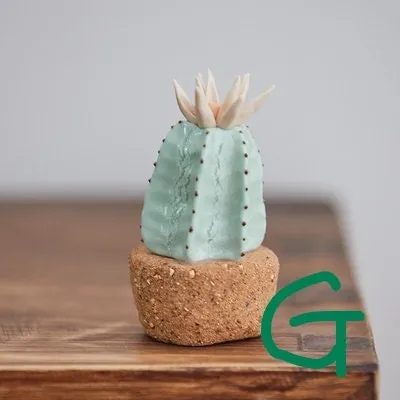 Gohobi Handmade Cactus Ceramic Ornament (Tall version)