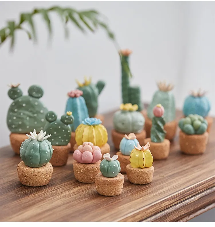 Gohobi Handmade Cactus Ceramic Ornament (Tall version)