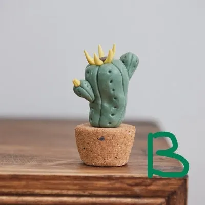 Gohobi Handmade Cactus Ceramic Ornament (Tall version)