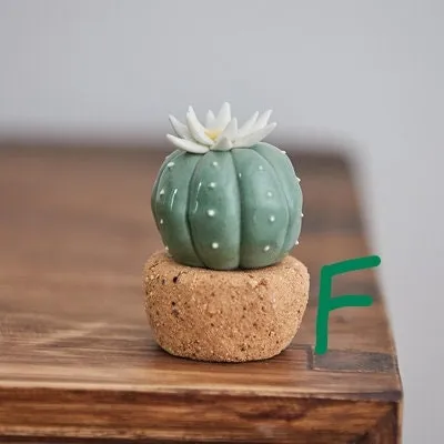 Gohobi Handmade Cactus Ceramic Ornament (Tall version)