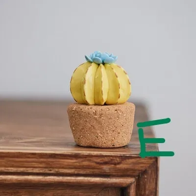 Gohobi Handmade Cactus Ceramic Ornament (Tall version)