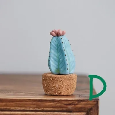 Gohobi Handmade Cactus Ceramic Ornament (Tall version)